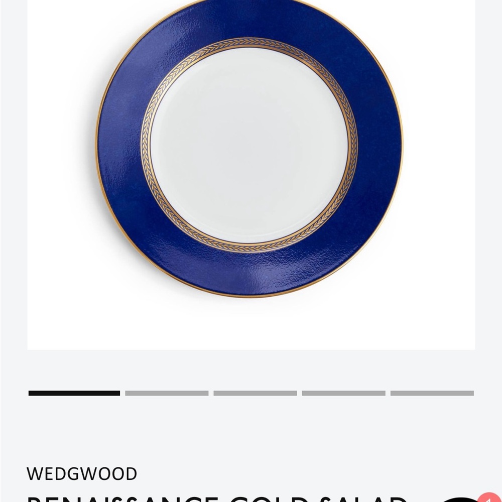 Wedgwood Renaissance Gold Dinner Plate - Rich Blue and Gold